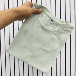 Pastel Green Round Neck T-Shirt – Soft Cotton Unisex Casual Tee